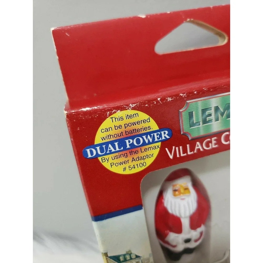 NEW LEMAX VILLAGE CHristmas YARD LIGHTS SANTA SET 2 blow mold vintage lawn decor